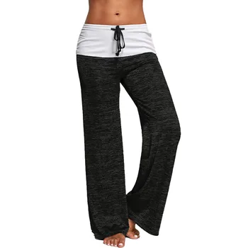

Women Drawstring Pants Casual Solid Wide Leg Pants Loose Female Plus Size Fashion Long Trousers Sweatpants Pajama #T1G