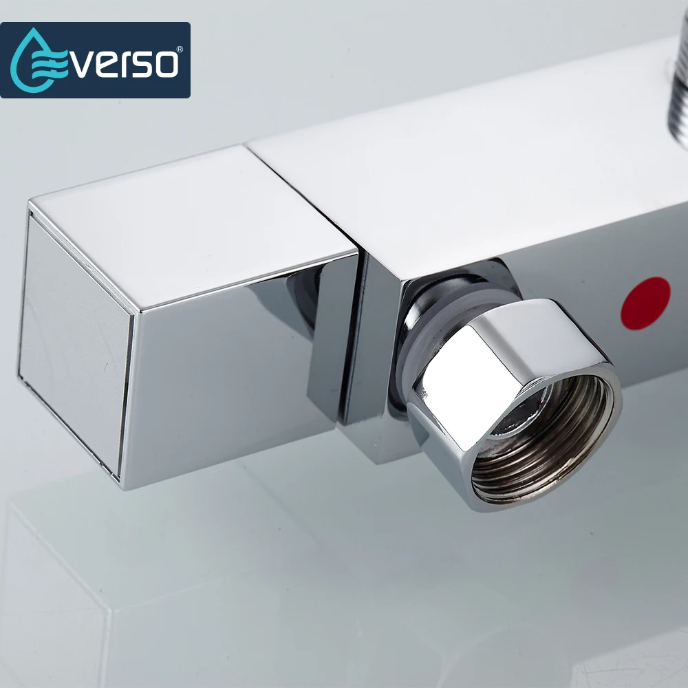 EVERSO Thermostatic Mixing Valve Bathroom Shower Faucet Set Thermostatic Control Shower Faucet Shower Mixer Tap
