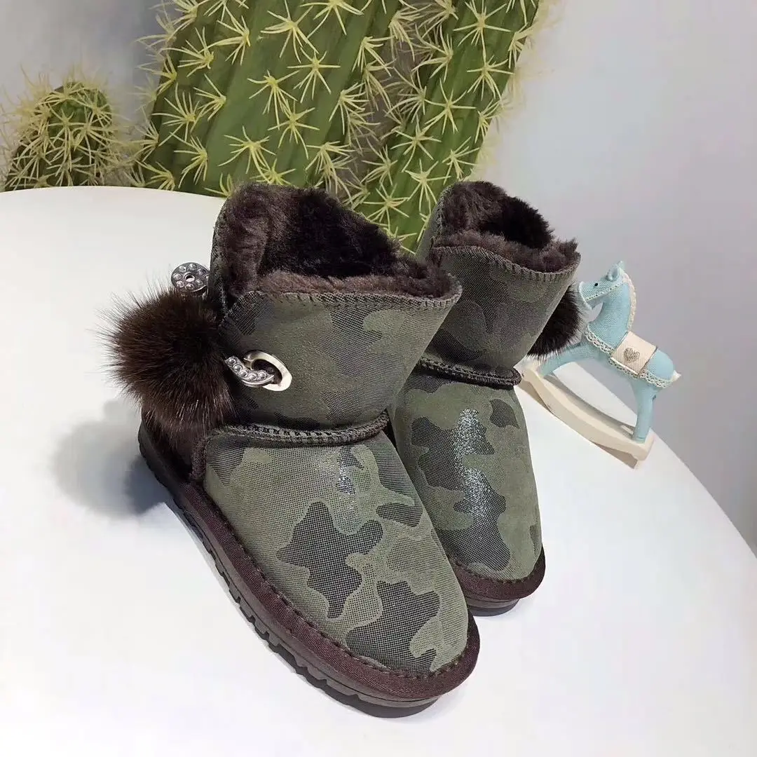 Новые зимние сапоги на меху женские нескользящие хлопковые сапоги толстые зимние сапоги кожаная женская обувь зимние сапоги для девочек