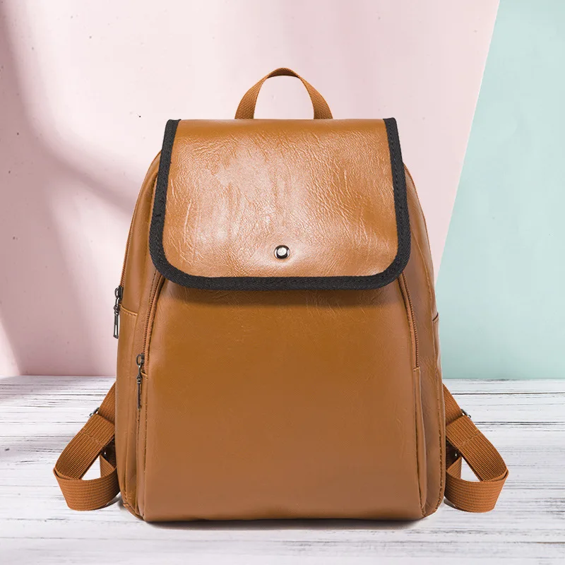 

MAIDINI Korean-style Oil Wax Leather WOMEN'S Backpack Multi-functional Fashion WOMEN'S Bag Backpack Manufacturers a Generation o