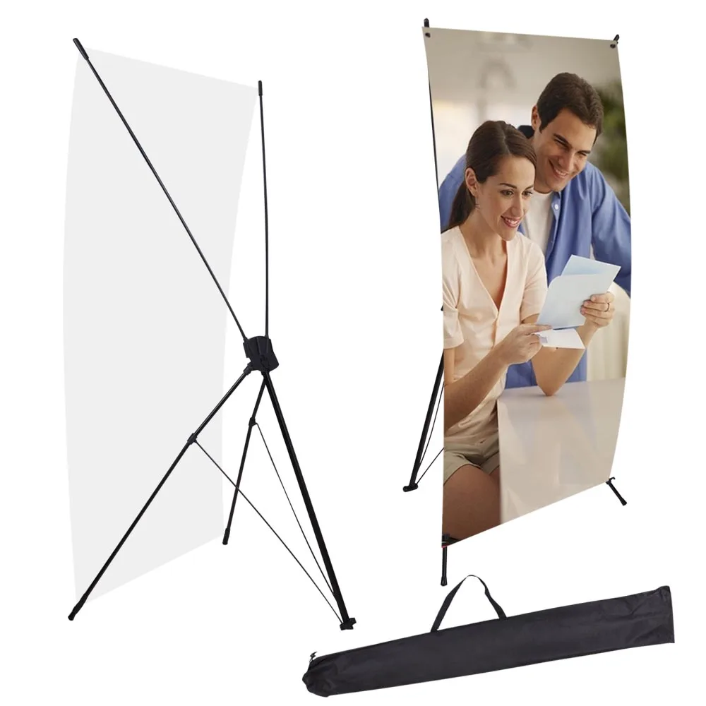 2 Pack 24"x63" X Banner Stand w/ Bag Tripod Trade Show Sign Display 
