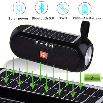 

TG182 bluetooth portable portable sound column wireless stereo music box solar mobile power speaker outdoor waterproof speaker