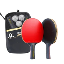 

1 Set Ping Pong Racket Short Long Handle Blade 7 Layers Pimples in Table Tennis Pure Wood Training Paddle for Students Beginner