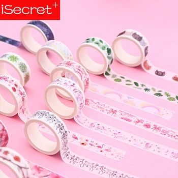 

1PC Cute Cat Washi Tape Decorative Adhesive Tape Kawaii Flamingo Masking Tape For Kids DIY Scrapbooking Diary Photos Album