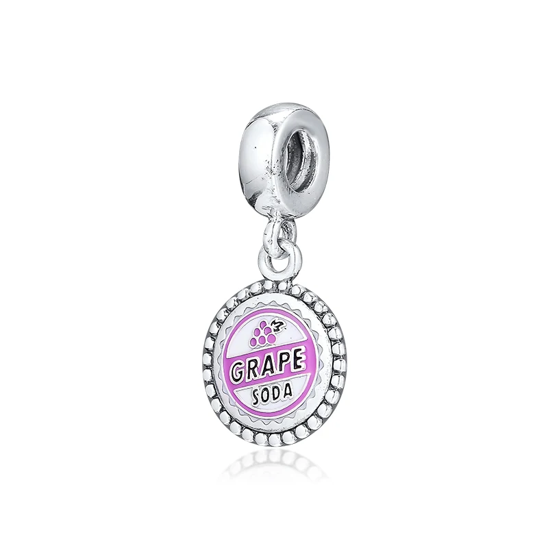 

Fits Pandora Charms Silver 925 Original Bracelet Grape Soda Dangle Charm Beads for Jewelry Making pulseras kralen Wholesale