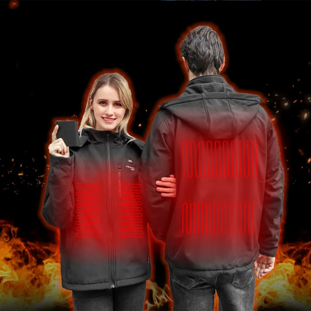Abrigos mujer invierno, зимнее пальто для женщин, USB Электрическое брюшное пальто с подогревом на спине, манто с контролем температуры, femme hiver