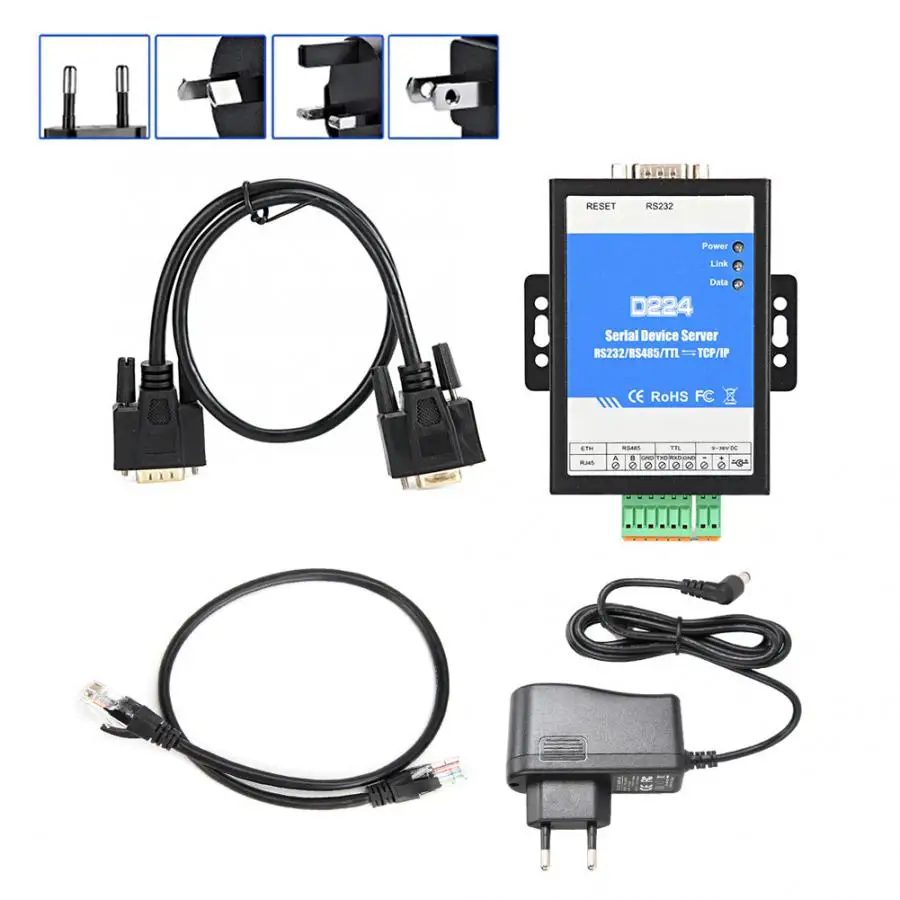 Порт последовательного сервера D224 RS485/232/ttl к TCP/IP Ethernet конвертерное устройство