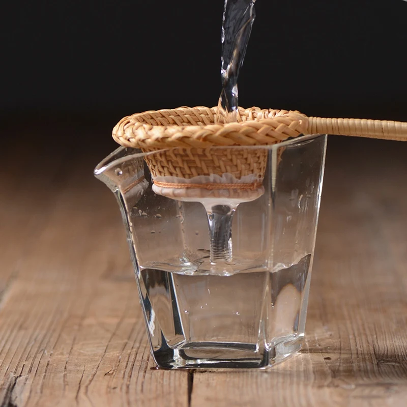 Vietnamese Handmade Long Handle Rattan Tea Leaf Tea Filter Tea Road Zero with Tea Filter Tea Accessories Filter