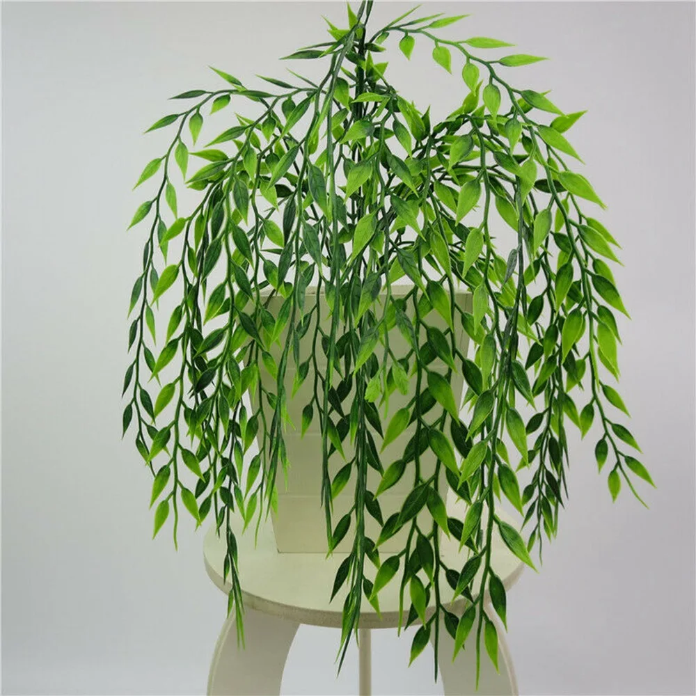 52cm Artificial Weeping Willow Green Vine Flower Fake Plant Ivy Leaves Decor DIY Headbands Wedding Party Supplies