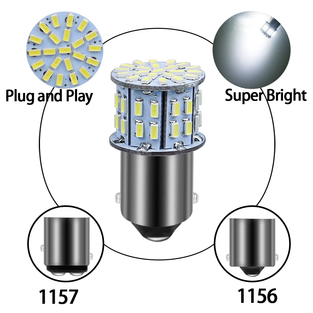 100 шт. 1156 BA15S P21W 1157 BAY15D 3014SMD 50Led 12-24V автомобильная лампа, автомобильный светильник, стояночный обратный задний тормоз, DRL лампа Wholeasle 6000K