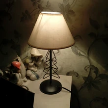 2 шт. в упаковке, светодиодный держатель для лампы, настольная лампа, железная основа, тканевый абажур для спальни, гостиной, украшения для дома