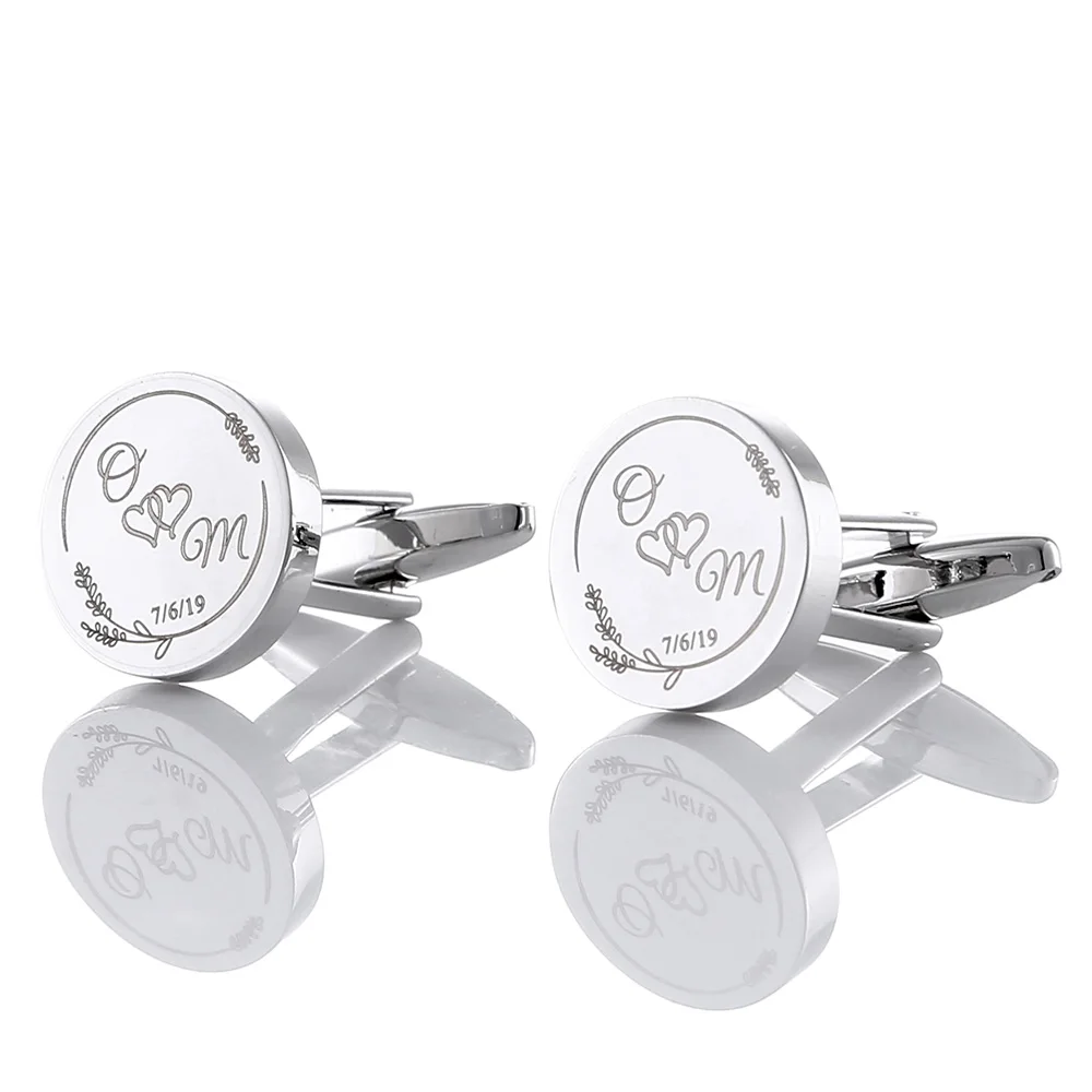 Персонализированные запонки для мужской рубашки Индивидуальные имя жениха
