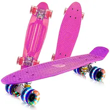 Skateboard 22in Children's Scooter Penny Board  Mini Longboard Banana Pastel Skate Board Flashing Wheels Truck Bearings