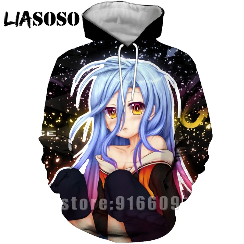 LIASOSO, аниме, 3d принт, хип-хоп, для мужчин, для покера, для женщин, без игры, без жизни, модные, Harajuku, футболки, Забавные Рубашки, homme, толстовка, пуловер - Цвет: 25