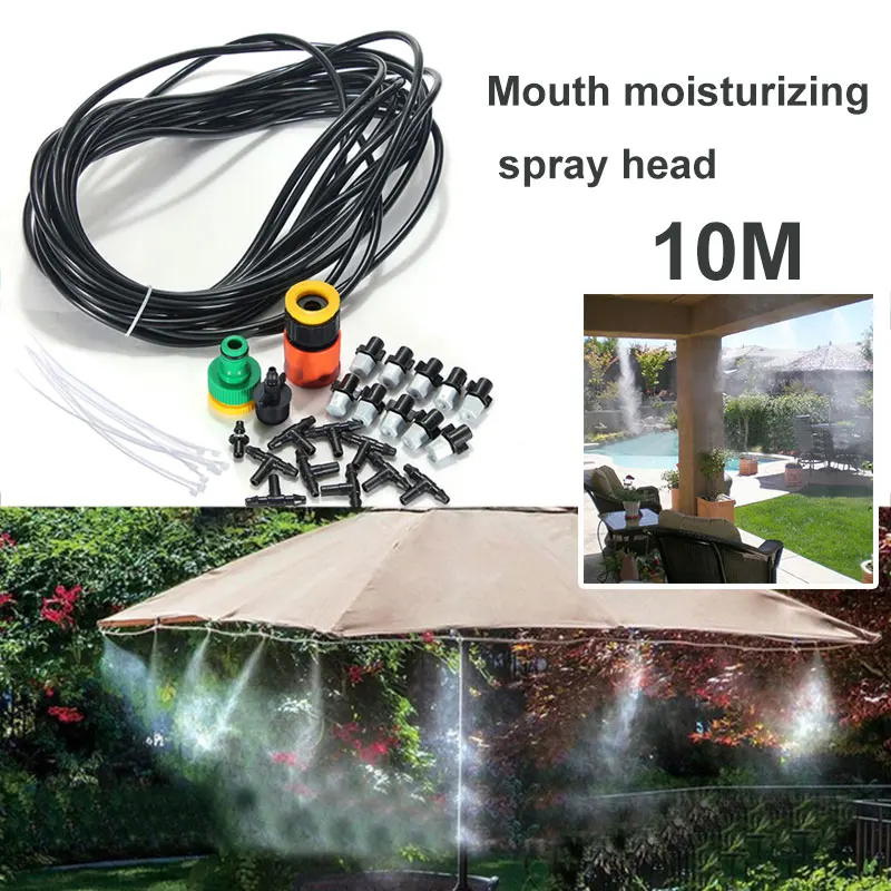 Спрей для полива сопла охлаждения 10 разбрызгиватели воды разбрызгиватель двора распылитель разбрызгиватель 10 м многофункциональное увлажнение