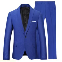 Высококачественная брендовая мужская одежда на заказ, королевский костюм, свадебное платье жениха, 2 предмета моды, приталенный смокинг, мужская одежда