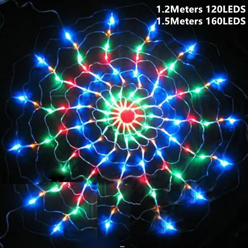

1.5Meters 160Led Festival Colorful Spider Web Led Fairy String Lights Creative Net STRING LED CHRISTMAS DECORATIVE OUTDOOR LEDS