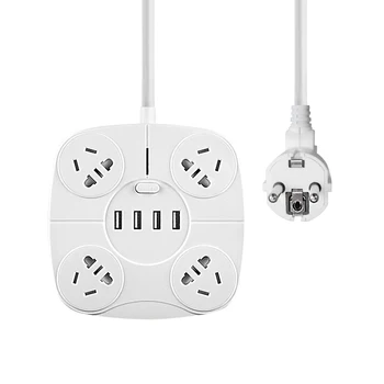 

New Smart Power Strip 4USB Fast Charging wiring board AU EU Plug Outlets anti-thunder China standard wall socket 10A 2500W