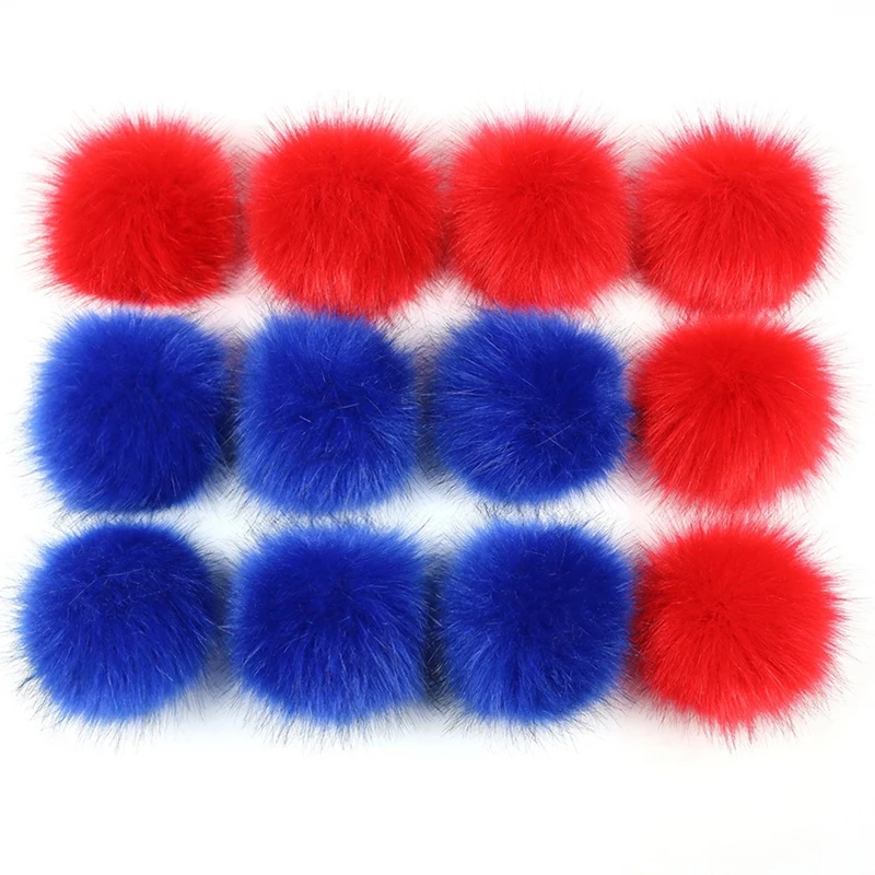 12Pcs Artificial fur ball imitated fox fur Ball DIY 8CM Faux Fur Fluffy Pompom Ball Natural Fur Pompon For Hats Bags Clothing 