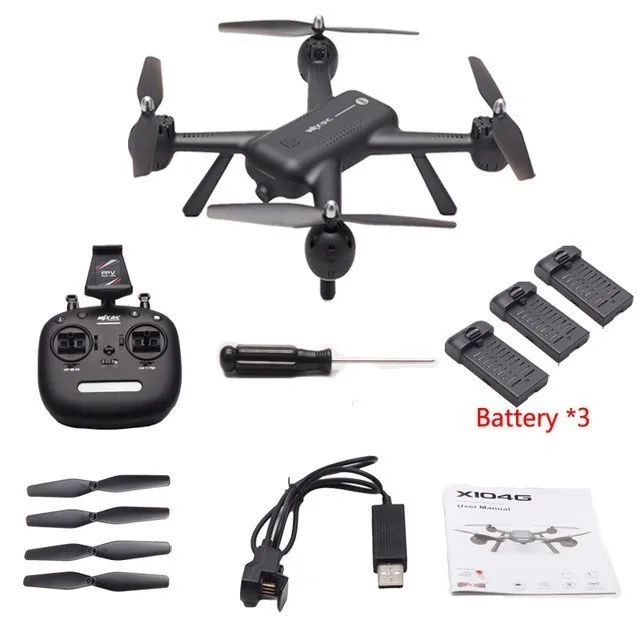 3 Battery MJX X104G gps Радиоуправляемый Дрон с 5G wifi FPV HD камера двигатель, полая чаша RC Квадрокоптер VS MJX B5W F11 RC вертолет gps Радиоуправляемый Дрон - Цвет: 3 Battery