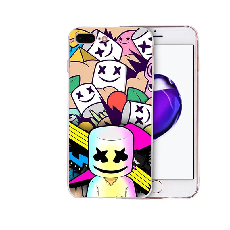 Мягкий силиконовый чехол для телефона DJ Marshmello marshmallow для iPhone 6 7 8 6s plus shell X XR XS максимальный чехол 5 5S se для TPU Apple Coque