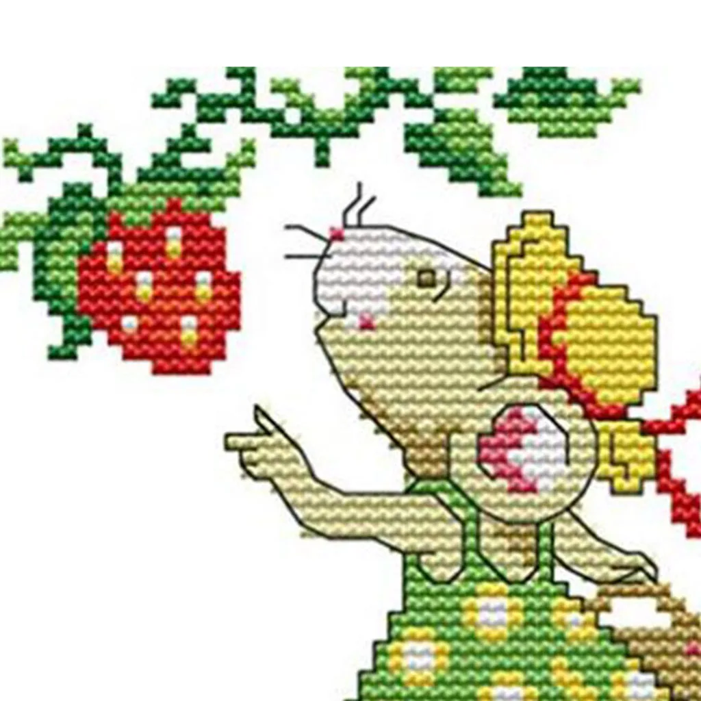 Stamped Cross Stitch Kits DIY 11 14 Count for Home Decor Crafts Gift Little Rat