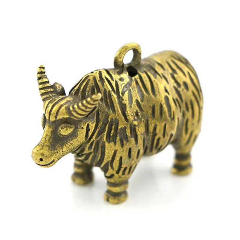 Китайская искусственная офисная настольная статуя быка Ox из латуни с