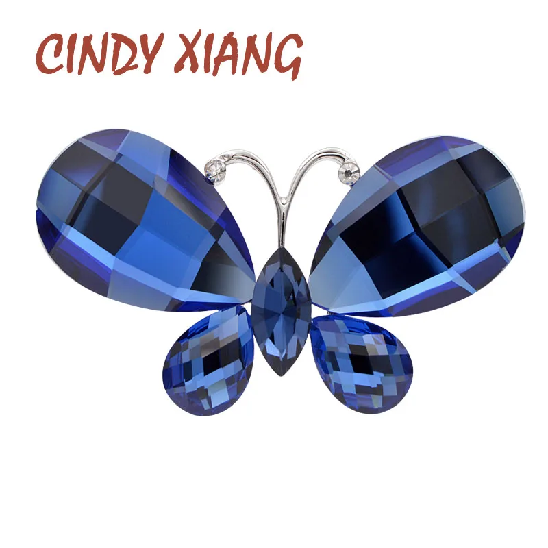 CINDY XIANG Кристалл Бабочка Броши для женщин Зимний дизайн мода насекомое булавка блестящая Искрящаяся брошь 2 цвета подарок