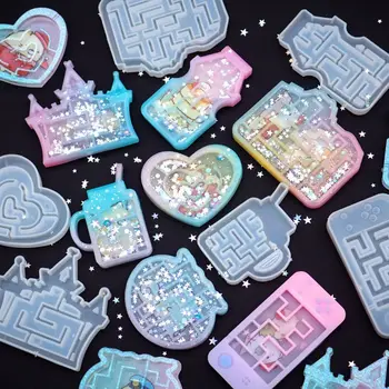 

80PCS/SET New Shake the maze Water Injection Hollow quicksand molds for DIY Jewelry Making