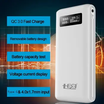 

(No Battery)Dual USB QC3.0 Output 6x 18650 Batteries DIY Power Bank Box Holder Case Fast Charger For Mobile Phone Tablet PC