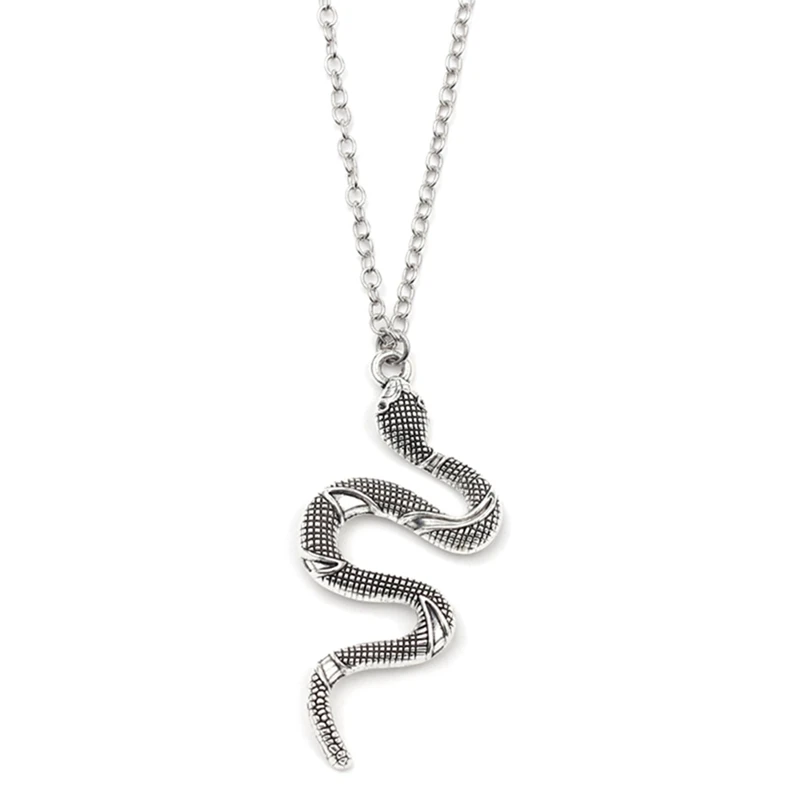 Женское и мужское ожерелье с кулоном в виде змеиной гадюки кобры короткой