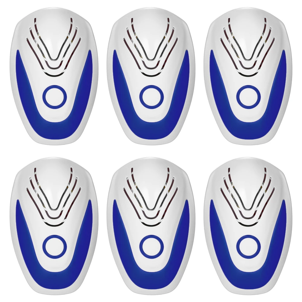 Ultrasonic Plug-in Pest Mouse Control Repeller Harmless Electric Insect Bug Mosquito Cockroach Spider Repeller - Цвет: 6pcs