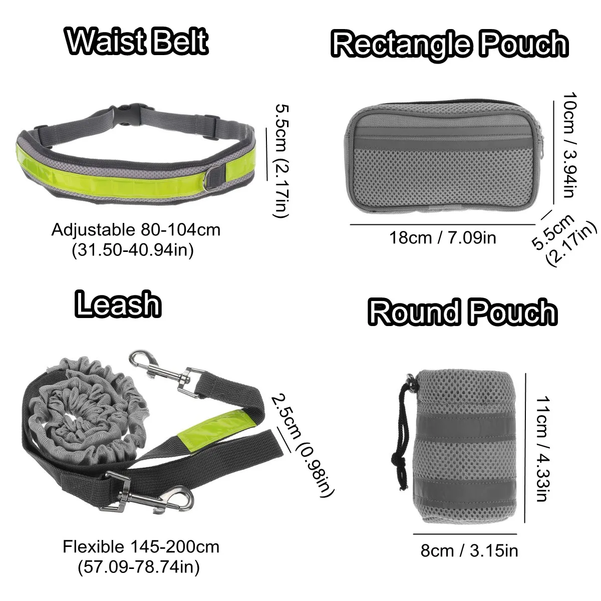 

New Pet Dog Cat Running Adjustable Waist Belt Reflective Strip Elastic Leash Perfect Walking Training Dog Leash Pouch Set Hands