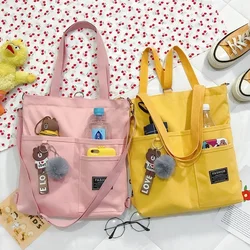Girl's canvas schoolbag 2020 new multi-purpose light tutorial backpack for primary school students Single Shoulder Messenger