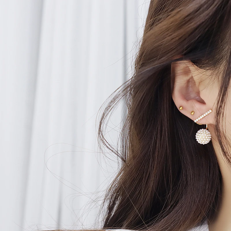 Korean Super Shine Exquisite Imitation Pearls Earrings for Women Cubic Zircon Temperament Charm Stud Earrings Wedding Jewelry - Image 2