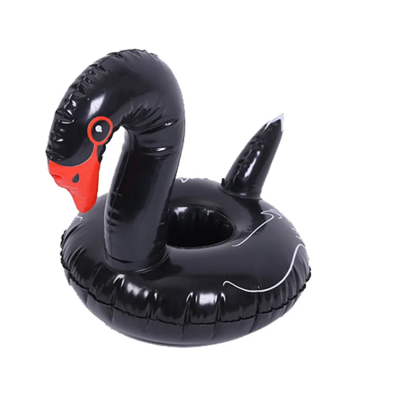 Black swan 27x35cm Надувной мини-держатель для воды для бассейна, поплавок для напитков, пляжные игрушки для фестиваля, вечерние плавающие единороги, фламинго - Цвет: Black swan 27x35cm