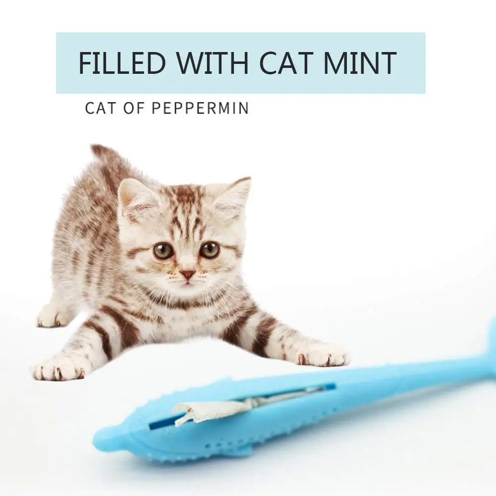 

Pet Cat Self-Cleaning Toothbrush with Catnip Toy Pet Silicone Molar Stick Teeth Cleaning Toy for Cats Kitten Kitty Supplies