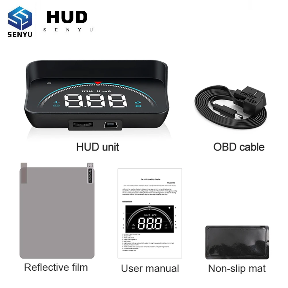 HUD голова манекена вверх дисплей M8 Автомобильный gps HUD M8 OBD OBD2 диагностический инструмент проектор Цифровой скорость автомобиля скорость охранной сигнализации