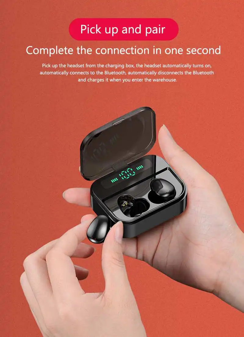 TWS bluetooth Earphone bluetooth 5.0 In ear Digital Display Stereo Waterproof Handsfree Earbuds With MIC For Xiaomi