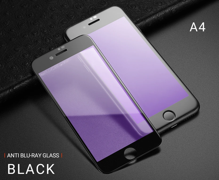 hoco закаленное стекло для iphone 7 8 plus полноэкранное защита экрана телефона 9h закаленная пленка 2.5D края тонкие рамки скрин протектор защитное стекло на айфон 7 8 для айфона 7 8 плюс от синего цвета anti blue ray