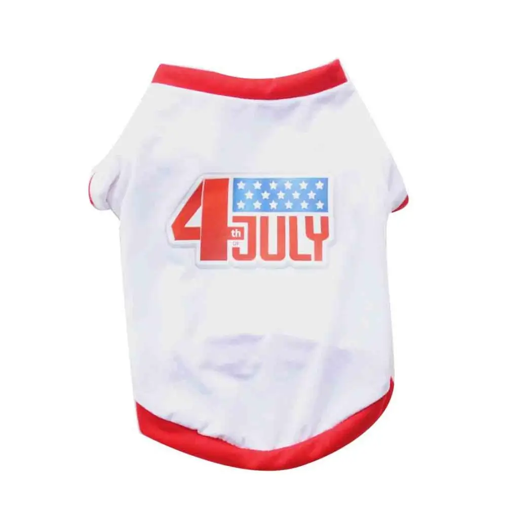 4 июля мягкая хлопковая футболка для собак одежда с коротким рукавом щенков