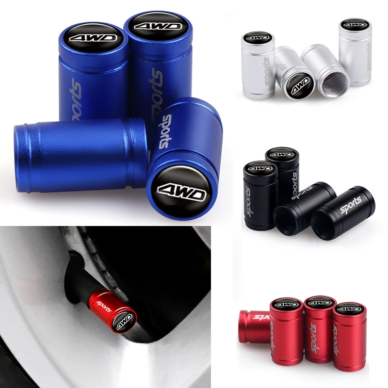 

4Pcs New 4x4 RC 4WD 3D Sport Emblem Car Wheel Tire Valve Caps Auto Decor Styling For JEEP 4x4 SUV AWD Badge External accessories