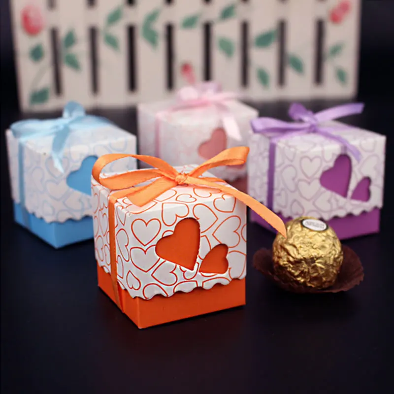 

Wedding Supplies Candy Box Popular Red Sugar Bag Ribbon Gift Gift Box Party Decorations Birthday Heart Favour Packing Love