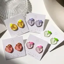 Летние Стильные милые серьги-гвоздики с фруктовым персиком для женщин и девочек, милые акриловые серьги, Забавные милые вечерние ювелирные изделия, подарок