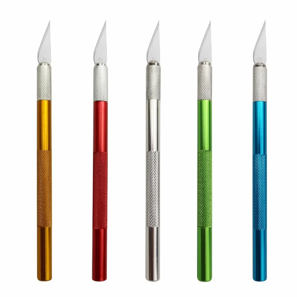 Uds Metal antideslizante cuchillas de corte de papel artístico cuchillo escultura grabado de cuchilla de papelería suministros