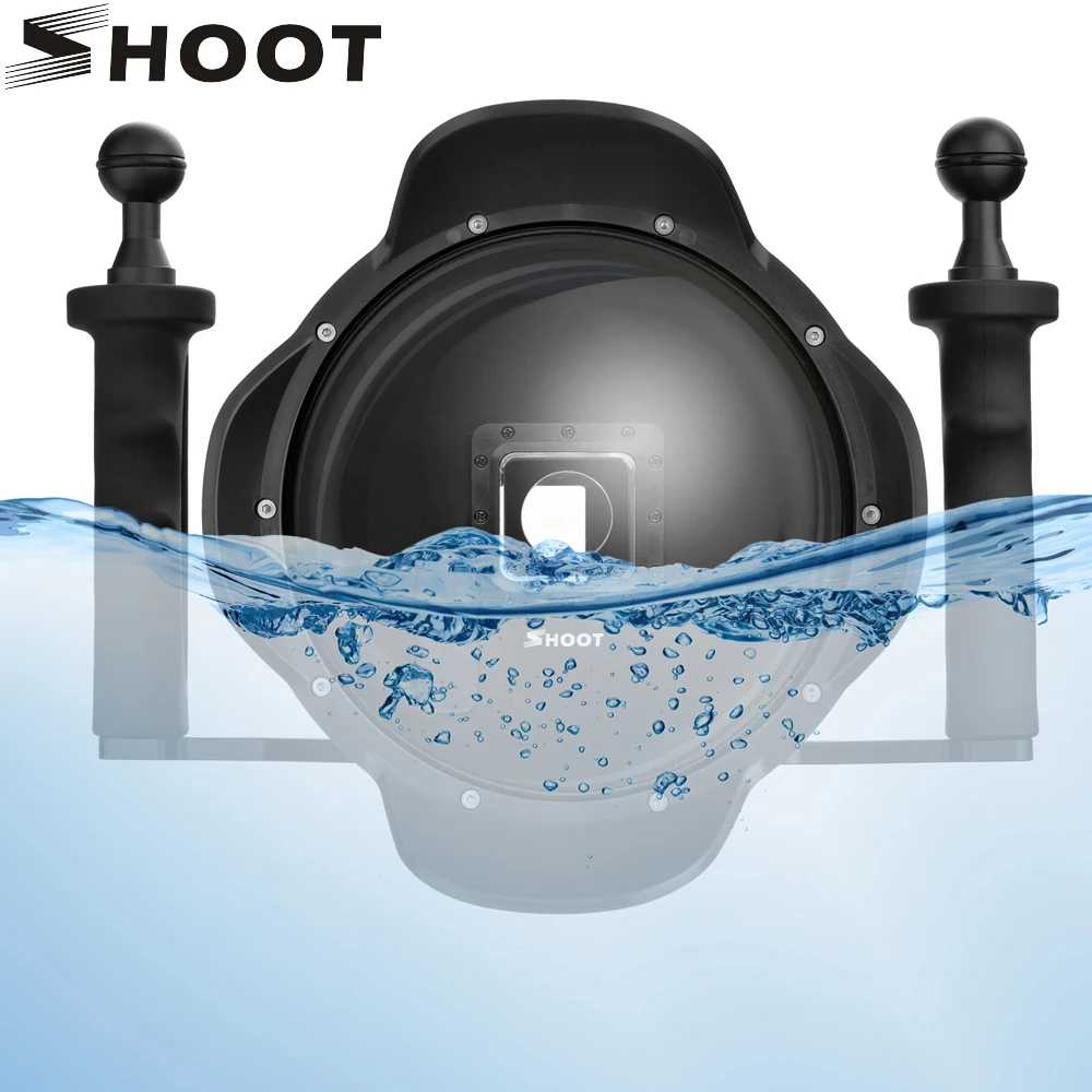 

SHOOT 6 Stabilizer Tray Dome Port Waterproof Case Housing for GoPro Hero 7 6 5 Black Diving Dome Cover for GoPro 7 6 Accessories