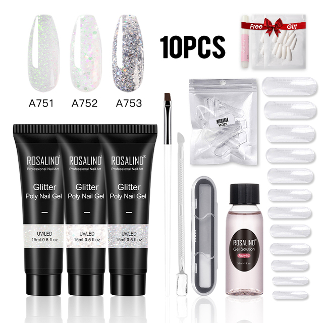 Poly Nail Gel Polish Kit Set For Nail Extension Builder Nail Gel Varnishes Poly Set For UV LED Manicure Base Top