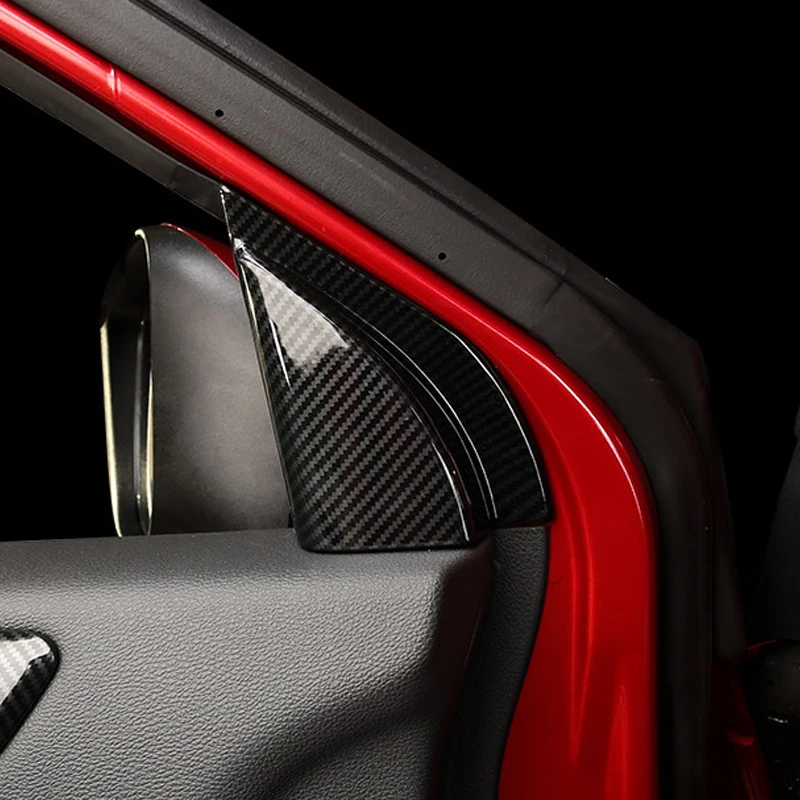 

For Mitsubishi Eclipse Cross 2018 2019 2020 Car Interior Front A Pillar Triangle Cover Carbon Fiber Sticker Auto Parts Accessory