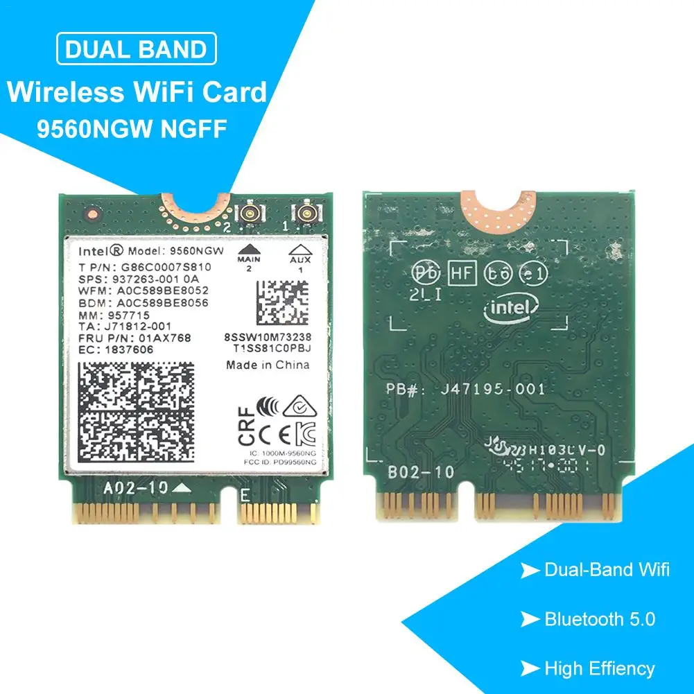 Беспроводной 9560/9260/AX200 AC NGFF ключ сетевой Wifi карты 1,73 Гбит/с 802.11ac Bluetooth 5,0 M.2 WiFi/Bluetooth адаптер для Windows 10