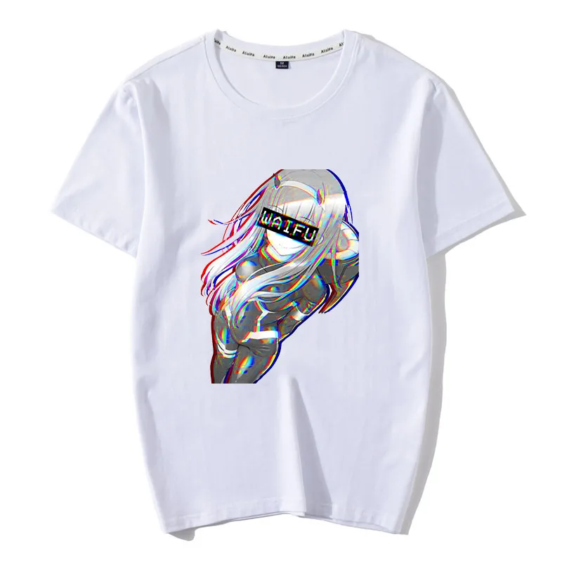 

Man's Darling In The Franxx T Shirts Zero Two Waifu Funny Short Sleeves Anime Manga Tees clothing Pure Cotton Normal T-Shirts